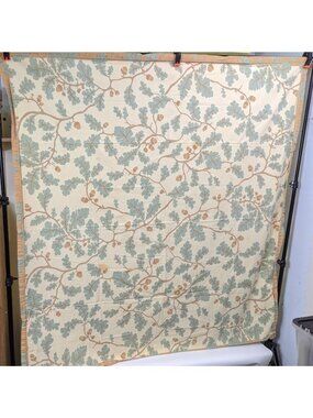 XOCHI Cotton 58" x 58" Square Leaf Acorn Table Cloth Vintage Oak Tree